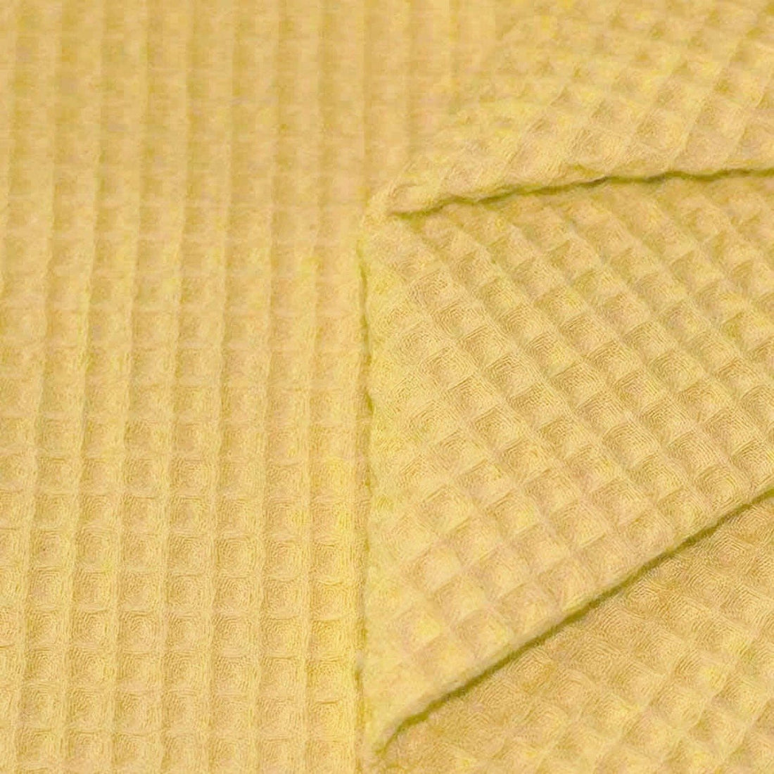 Sonnengelb - Waffel Piqué  - 100% Baumwolle