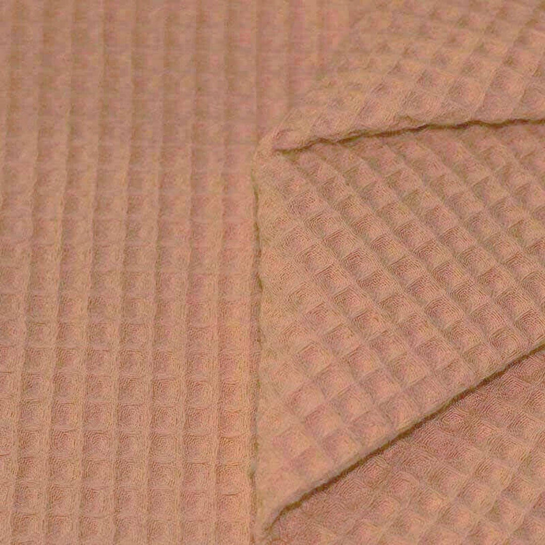 Pfirsich - Waffel Piqué  - 100% Baumwolle