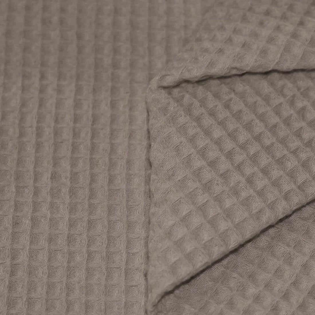 Taupe - Waffel Piqué  - 100% Baumwolle