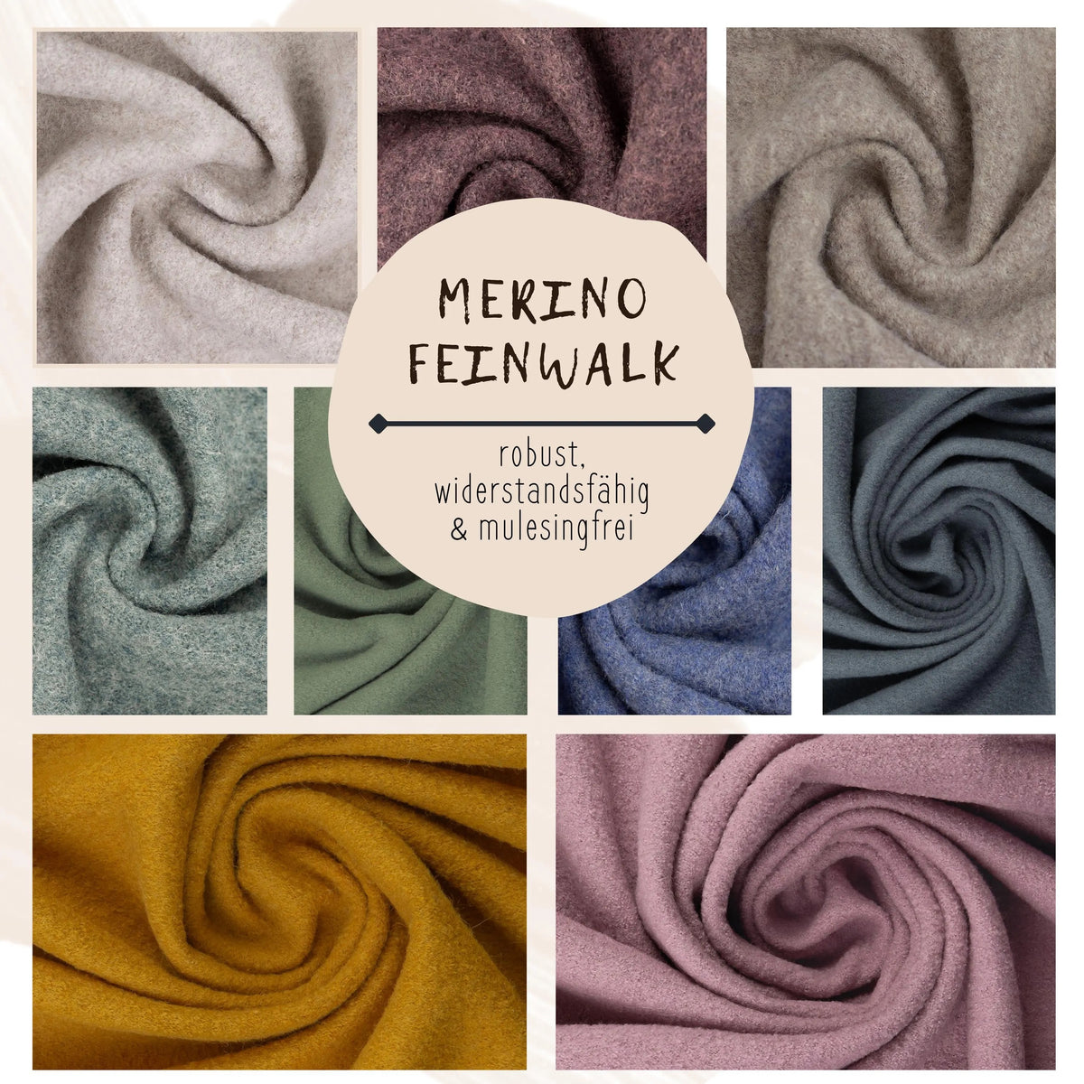 Anthrazit Merino Wollwalk - 100% Merinowolle - Mulesingfrei