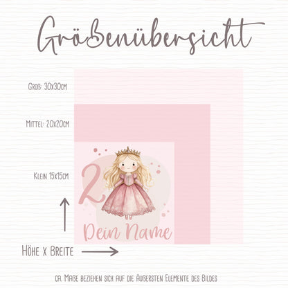 Bügelbild &quot;Prinzessin&quot; - Name und Jahreszahl nach deinen Wünschen