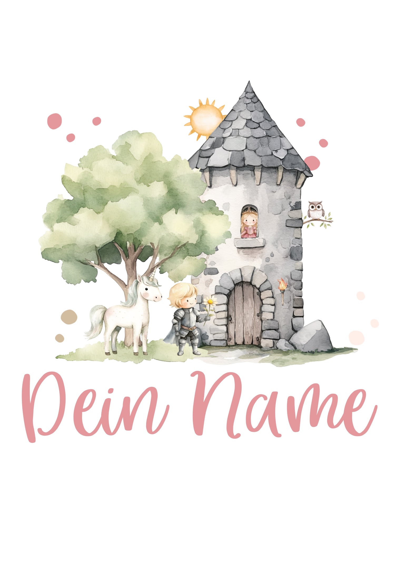 Bügelbild &quot;Rapunzel&quot; - Name und Jahreszahl nach deinen Wünschen