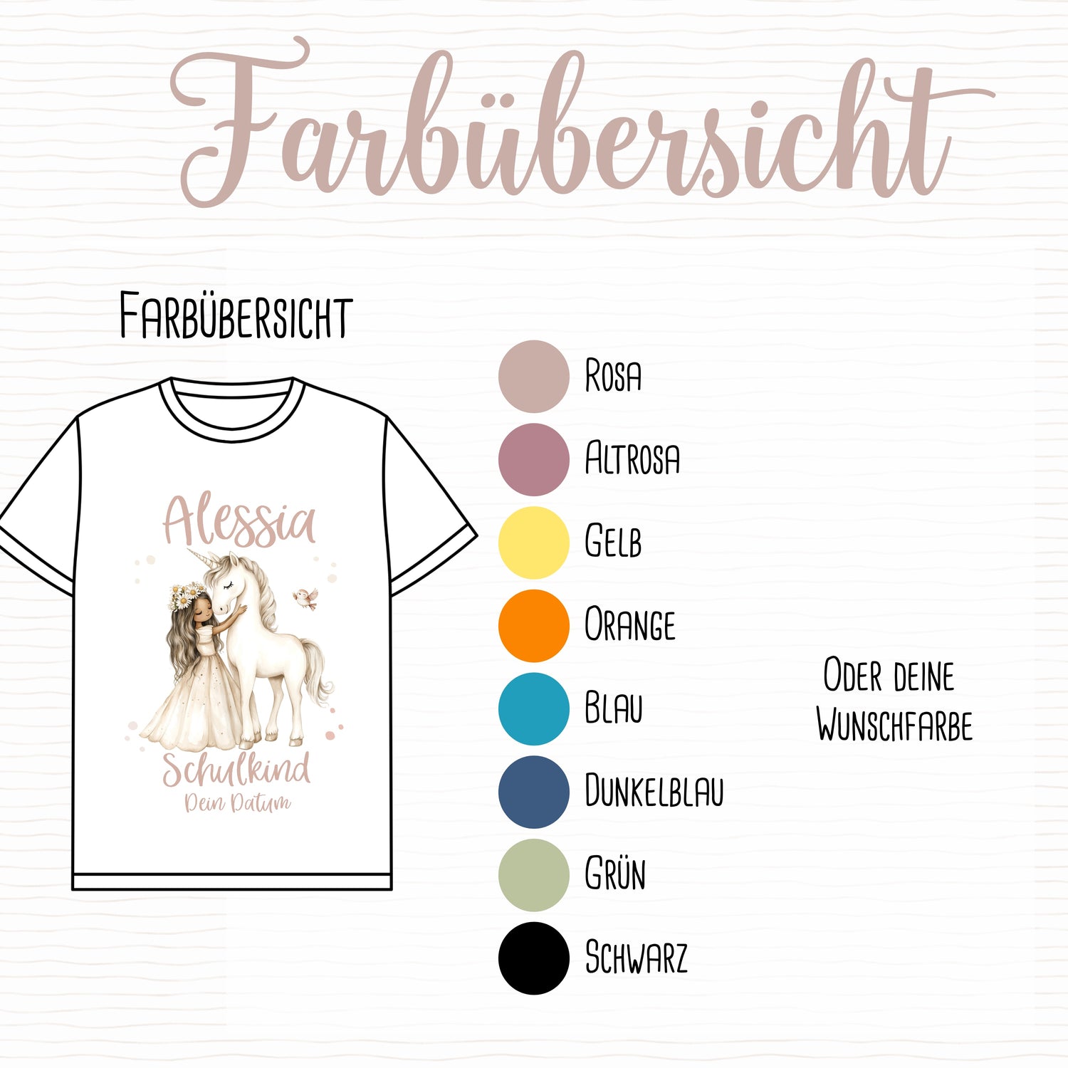 Boho Prinzessin Einschulungs-Bügelbild - Name, Farbe und Datum nach deinen Wünschen