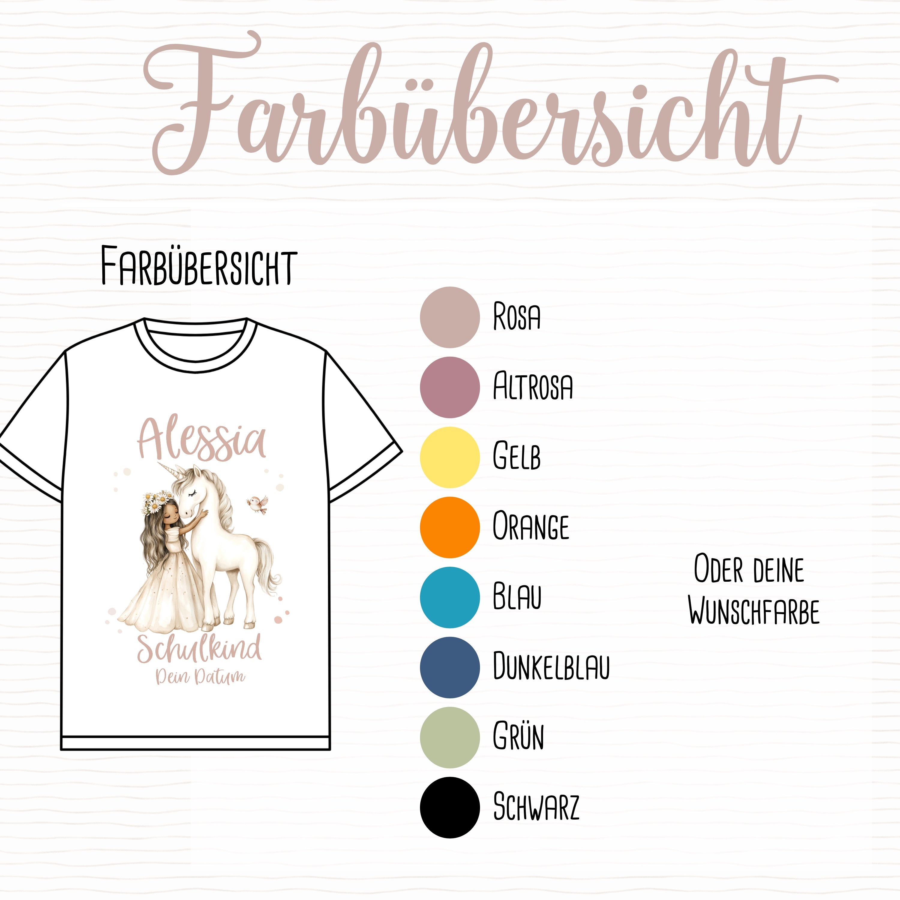Boho Prinzessin Einschulungs-Bügelbild - Name, Farbe und Datum nach deinen Wünschen