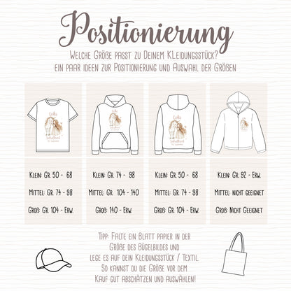 Boho Prinzessin Einschulungs-Bügelbild - Name, Farbe und Datum nach deinen Wünschen