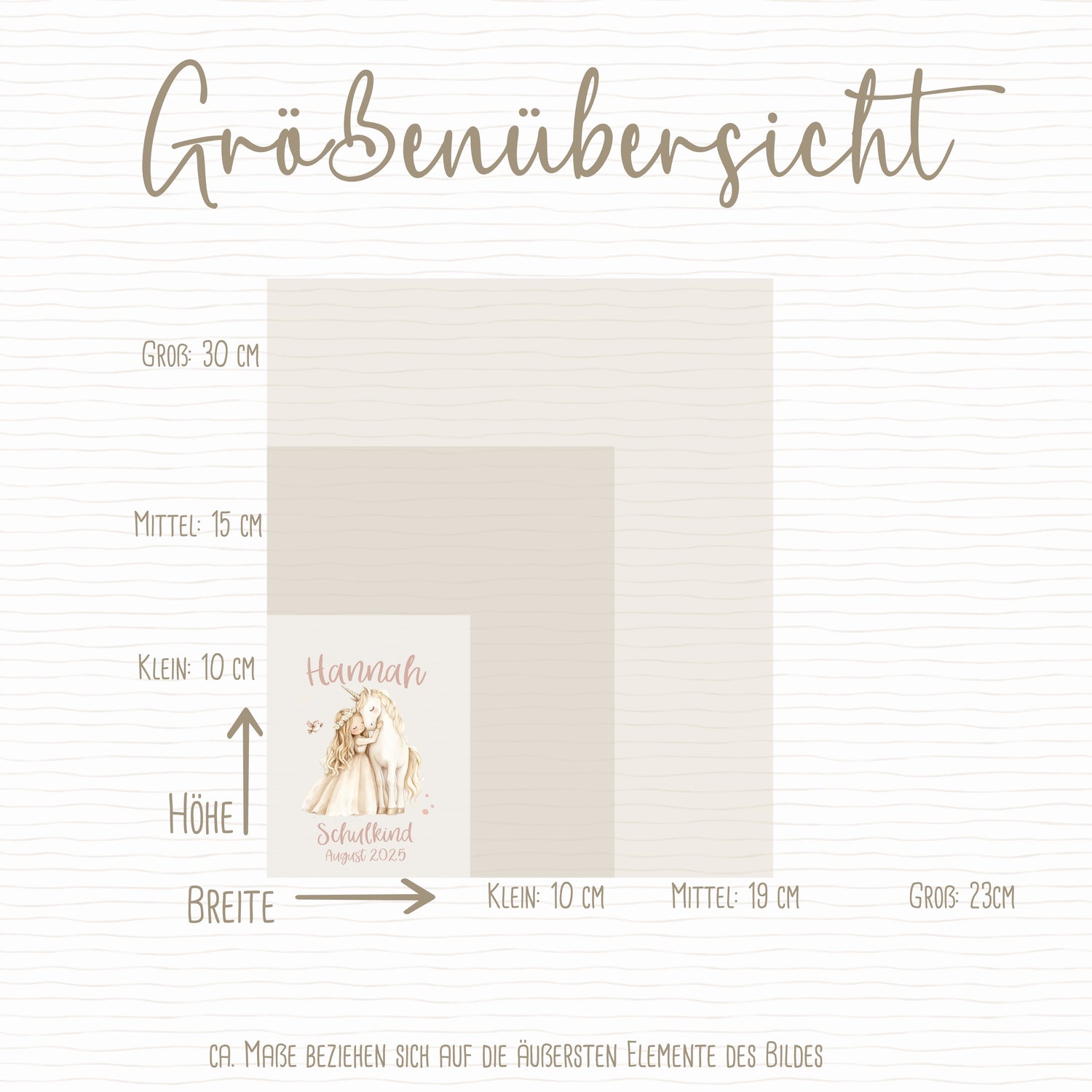 Boho Prinzessin Einschulungs-Bügelbild - Name, Farbe und Datum nach deinen Wünschen