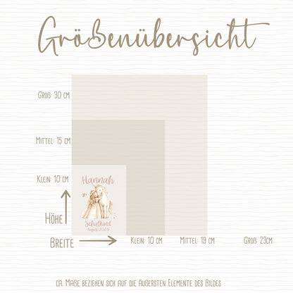 Boho Prinzessin Einschulungs-Bügelbild - Name, Farbe und Datum nach deinen Wünschen
